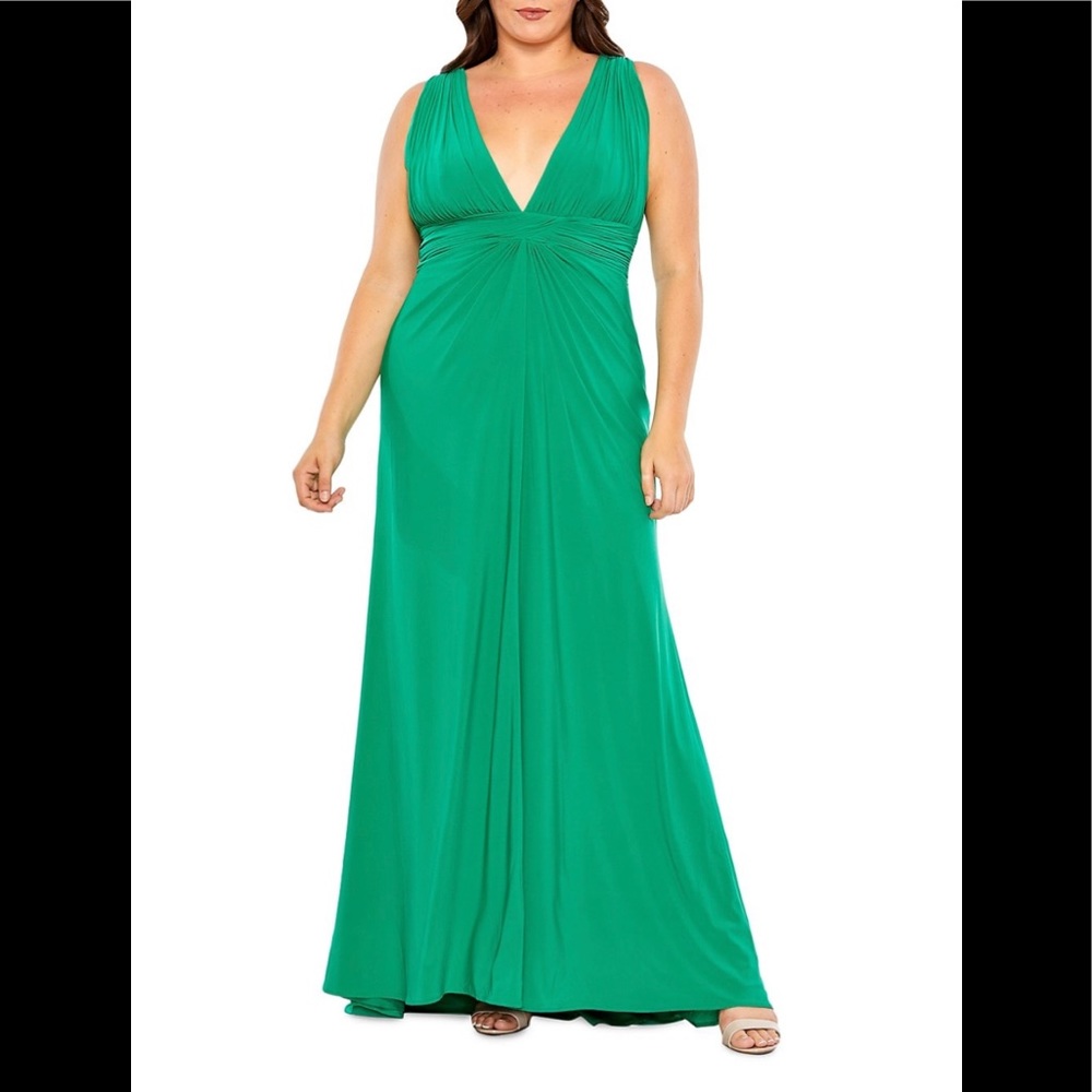 Sleeveless Draped A-Line Gown